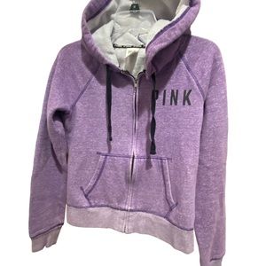 PINK zipper hoodie purple with front pockets comfortable size Small Petite